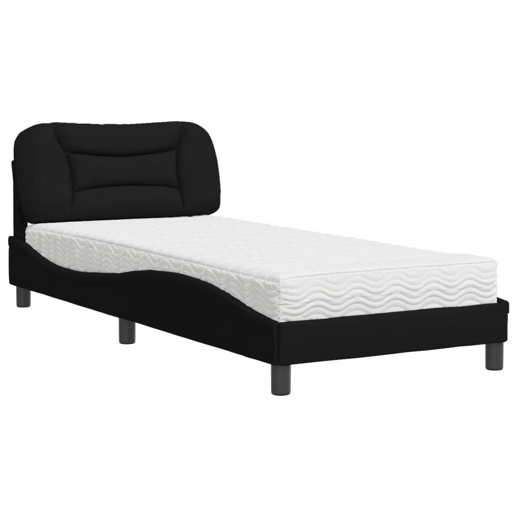 seng med madras Hvar 90x200 cm stof sort