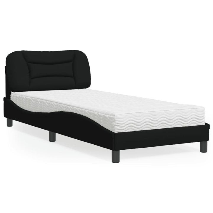 seng med madras Hvar 90x200 cm stof sort