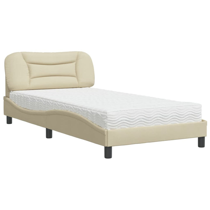 seng med madras Hvar 100x200 cm stof cremefarvet