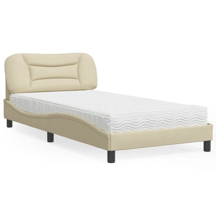 seng med madras Hvar 100x200 cm stof cremefarvet