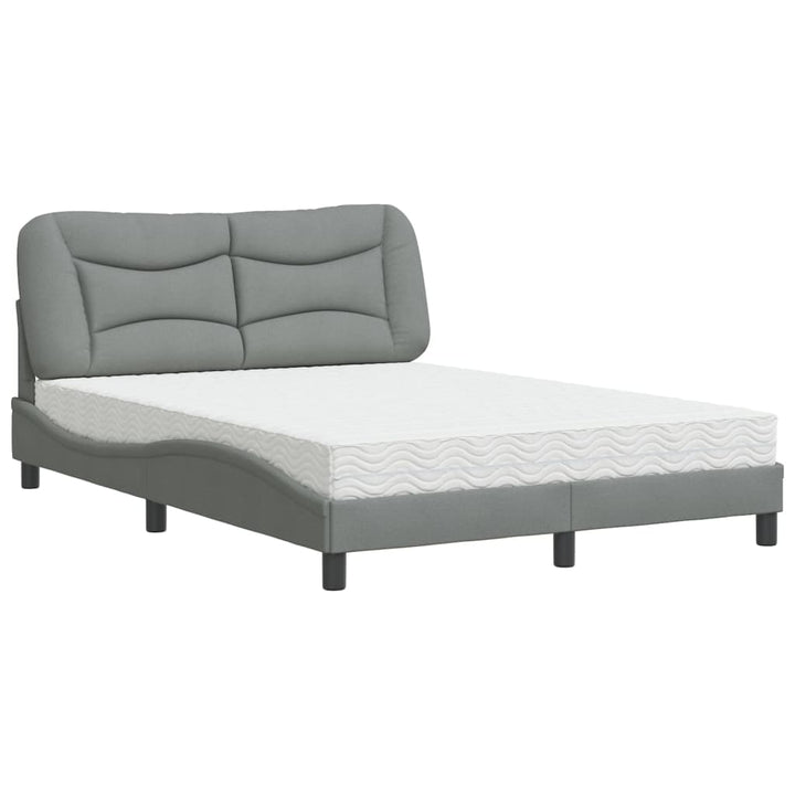 seng med madras Hvar 140x190 cm stof lysegrå