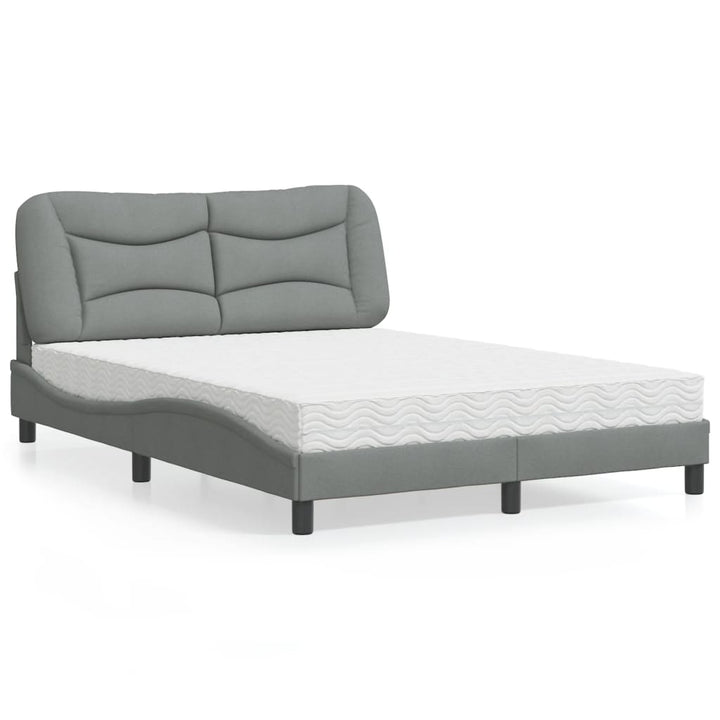 seng med madras Hvar 140x190 cm stof lysegrå