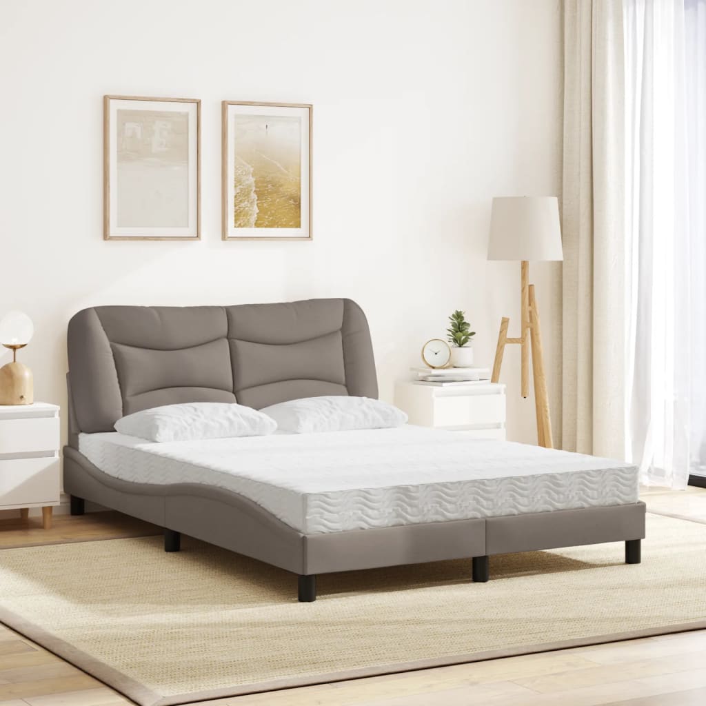 seng med madras Hvar 140x190 cm stof gråbrun