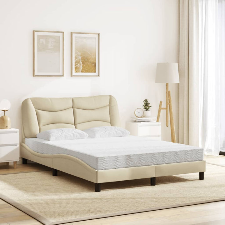 seng med madras Hvar 140x190 cm stof cremefarvet