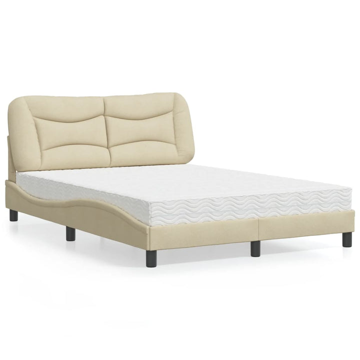 seng med madras Hvar 140x200 cm stof cremefarvet