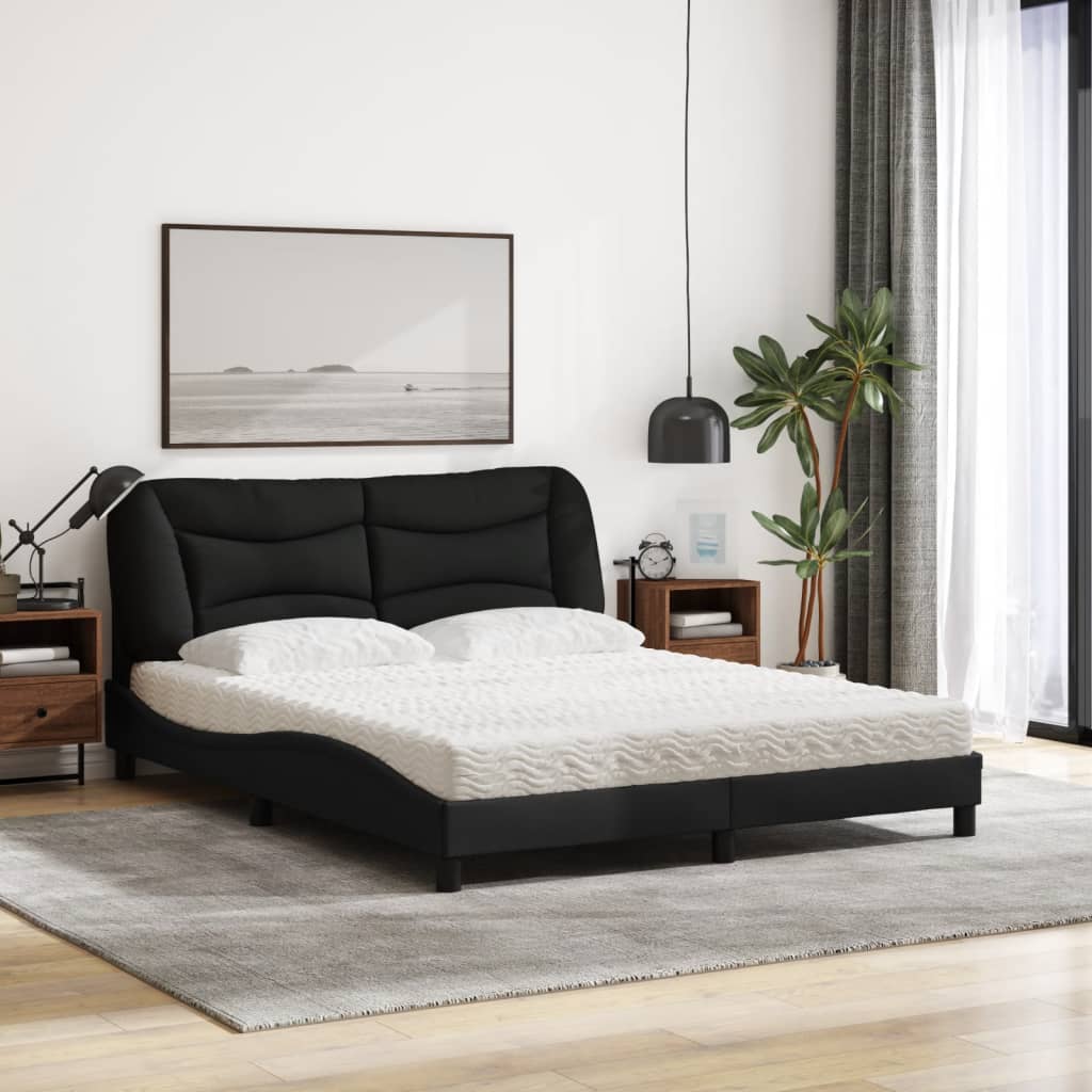 seng med madras Hvar 160x200 cm stof sort