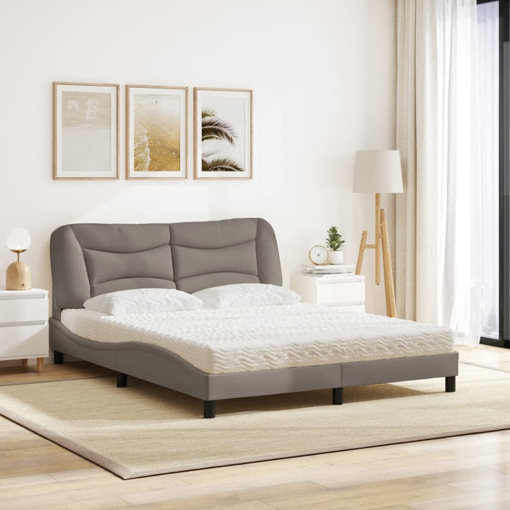 seng med madras Hvar 160x200 cm stof gråbrun