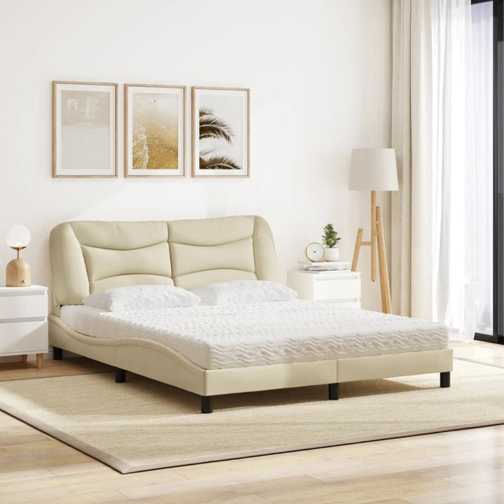 seng med madras Hvar 160x200 cm stof cremefarvet