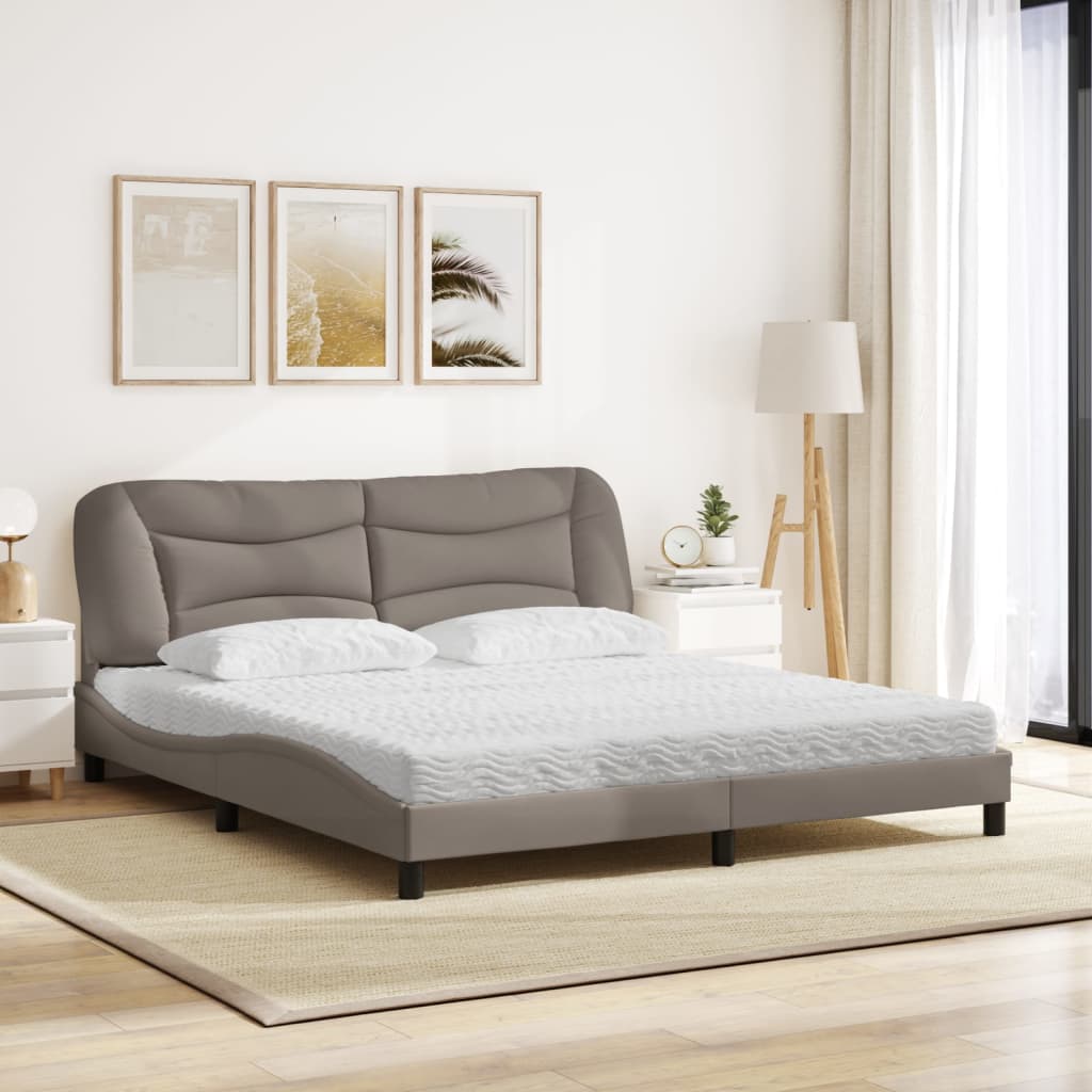 seng med madras Hvar 180x200 cm stof gråbrun