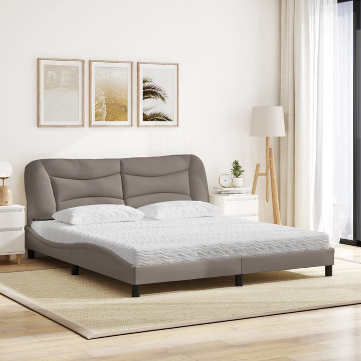 seng med madras Hvar 180x200 cm stof gråbrun