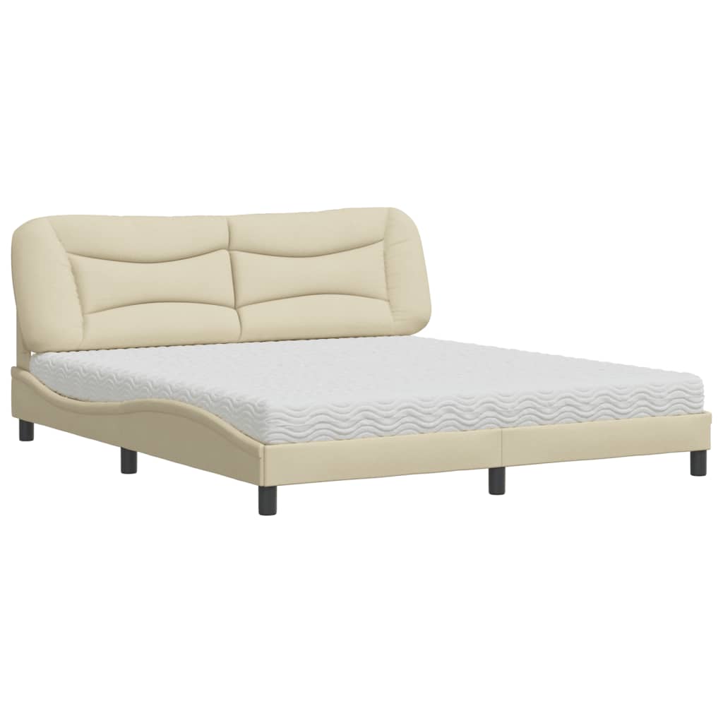 seng med madras Hvar 180x200 cm stof cremefarvet