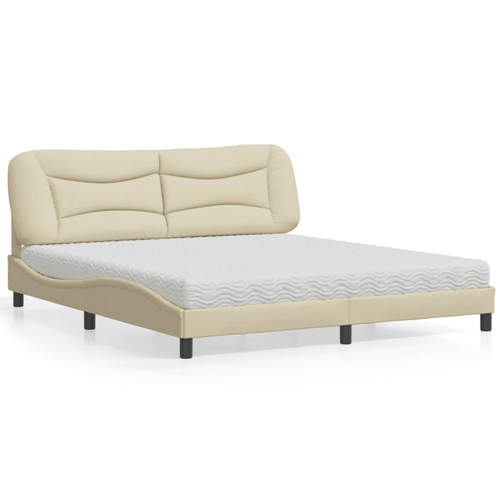 seng med madras Hvar 180x200 cm stof cremefarvet