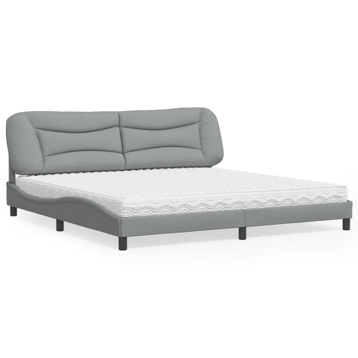 seng med madras Hvar 200x200 cm stof lysegrå