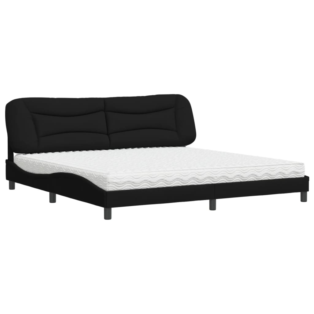 seng med madras Hvar 200x200 cm stof sort