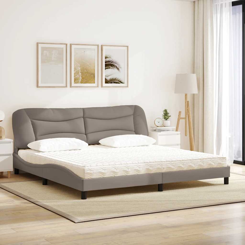 seng med madras Hvar 200x200 cm stof gråbrun