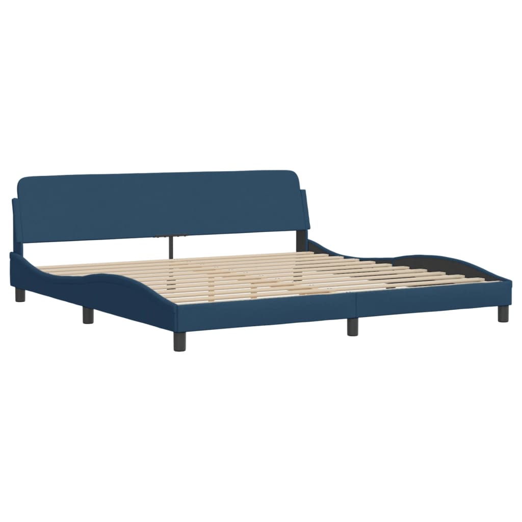 seng med madras Hvar 200x200 cm stof blå