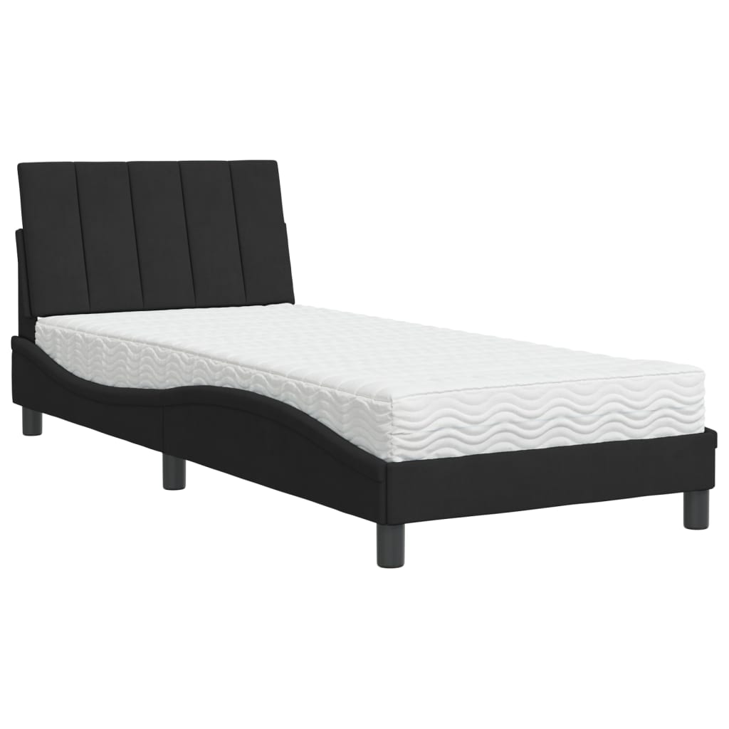 seng med madras Hanko 80x200 cm velour sort