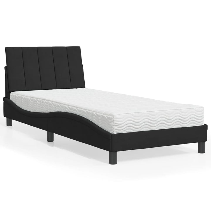 seng med madras Hanko 80x200 cm velour sort