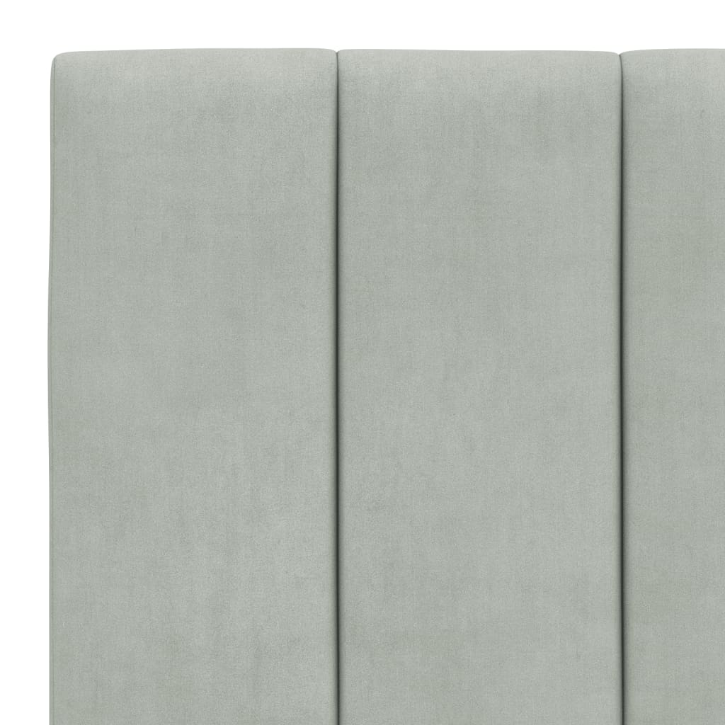 seng med madras Hanko 90x190 cm velour lysegrå