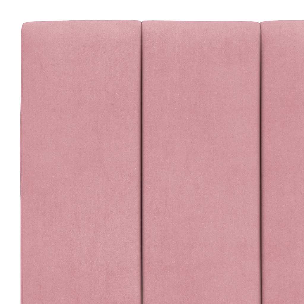 seng med madras Hanko 90x190 cm velour lyserød