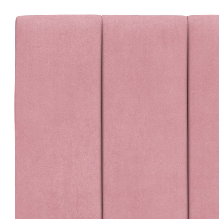 seng med madras Hanko 90x200 cm velour lyserød