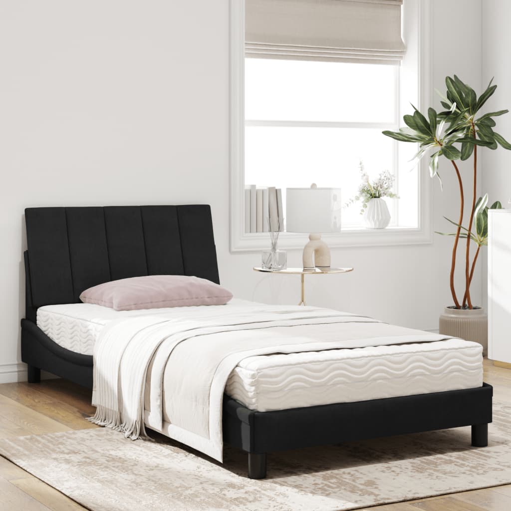 seng med madras Hanko 100x200 cm velour sort