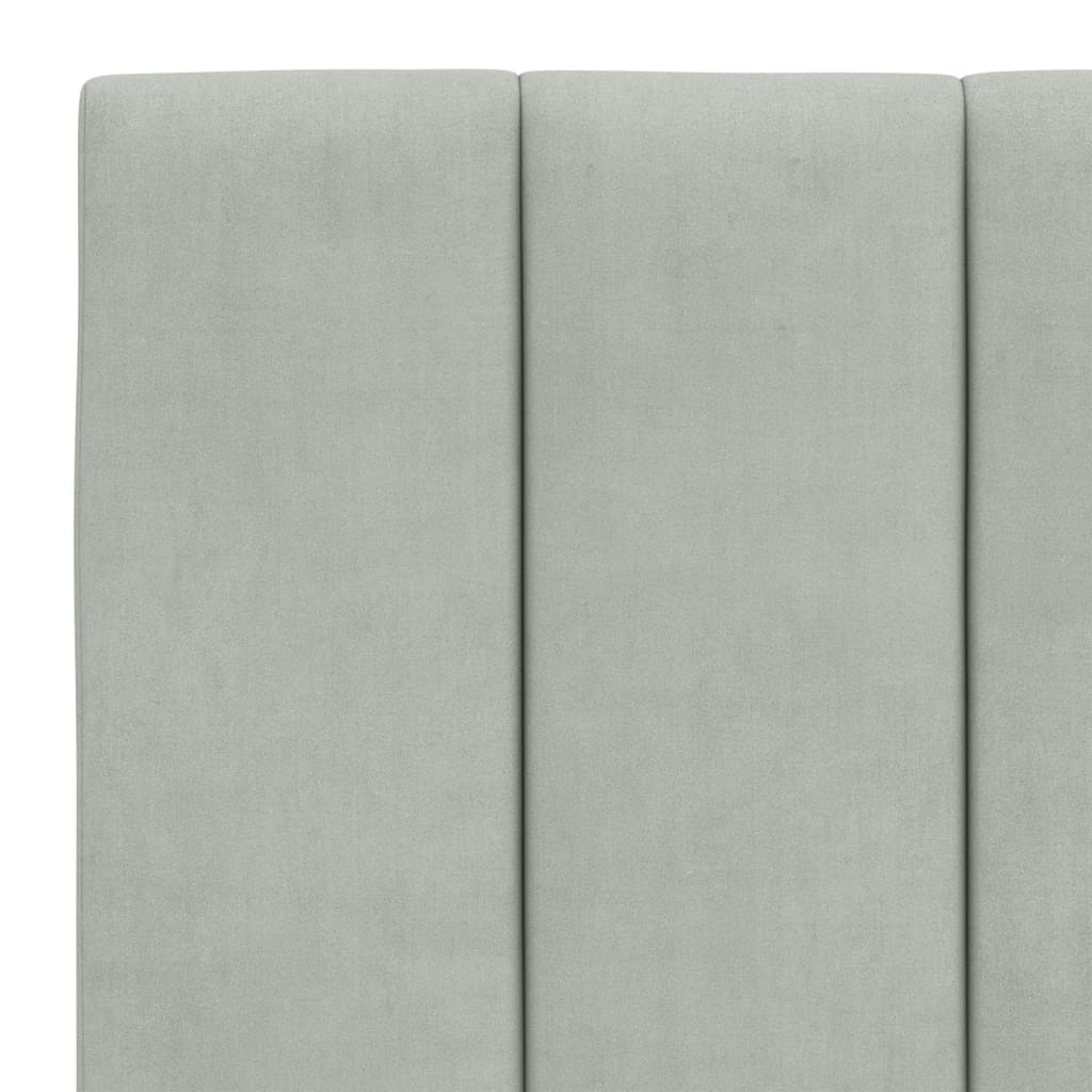 seng med madras Hanko 120x200 cm velour lysegrå