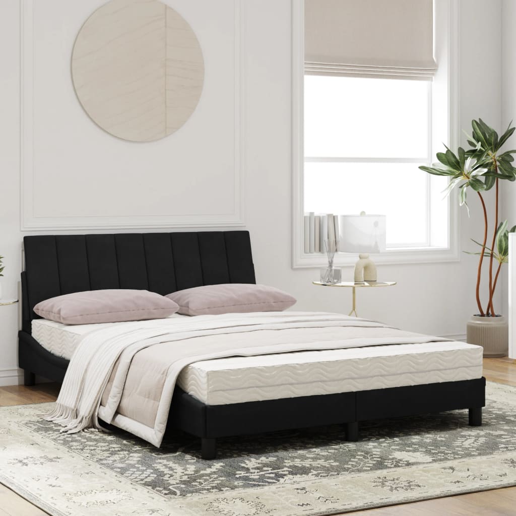 seng med madras Hanko 120x200 cm velour sort