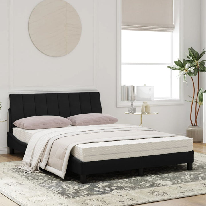 seng med madras Hanko 120x200 cm velour sort