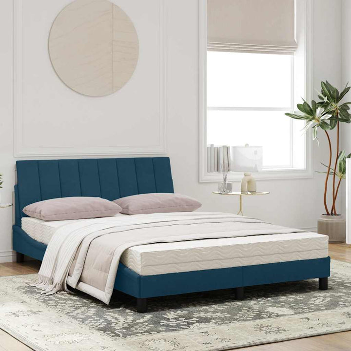 seng med madras Hanko 120x200 cm velour blå