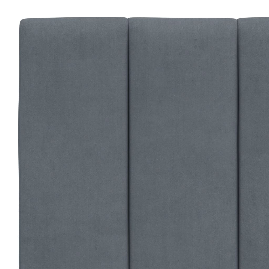 seng med madras Hanko 140x190 cm velour mørkegrå