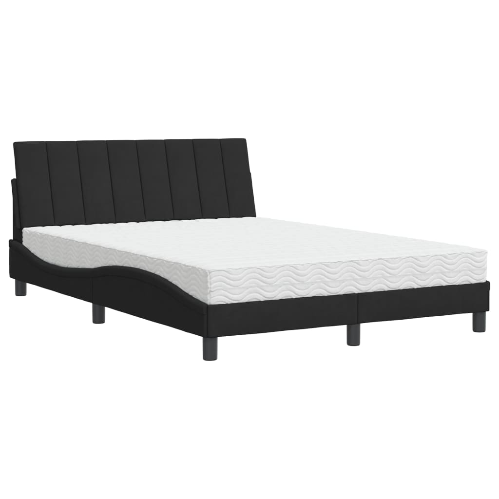 seng med madras Hanko 140x190 cm velour sort