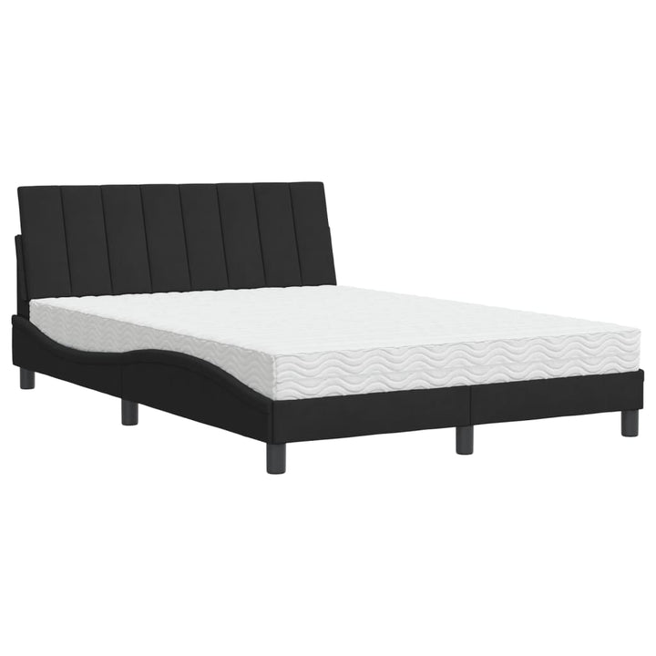 seng med madras Hanko 140x190 cm velour sort
