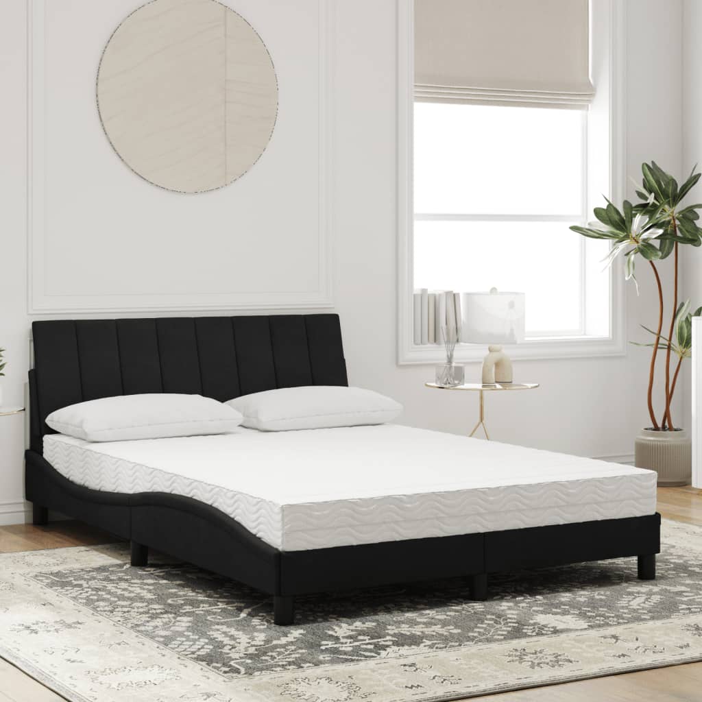 seng med madras Hanko 140x190 cm velour sort