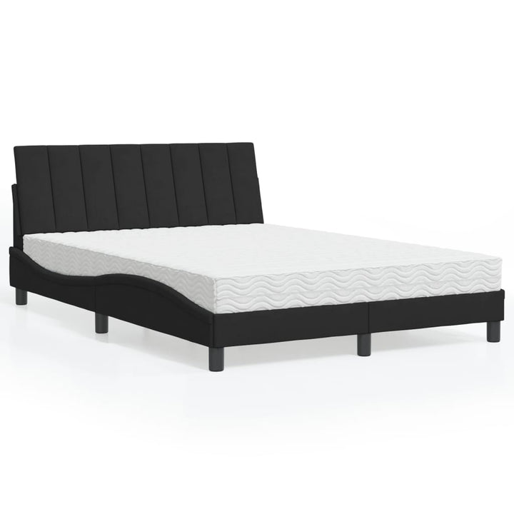 seng med madras Hanko 140x190 cm velour sort