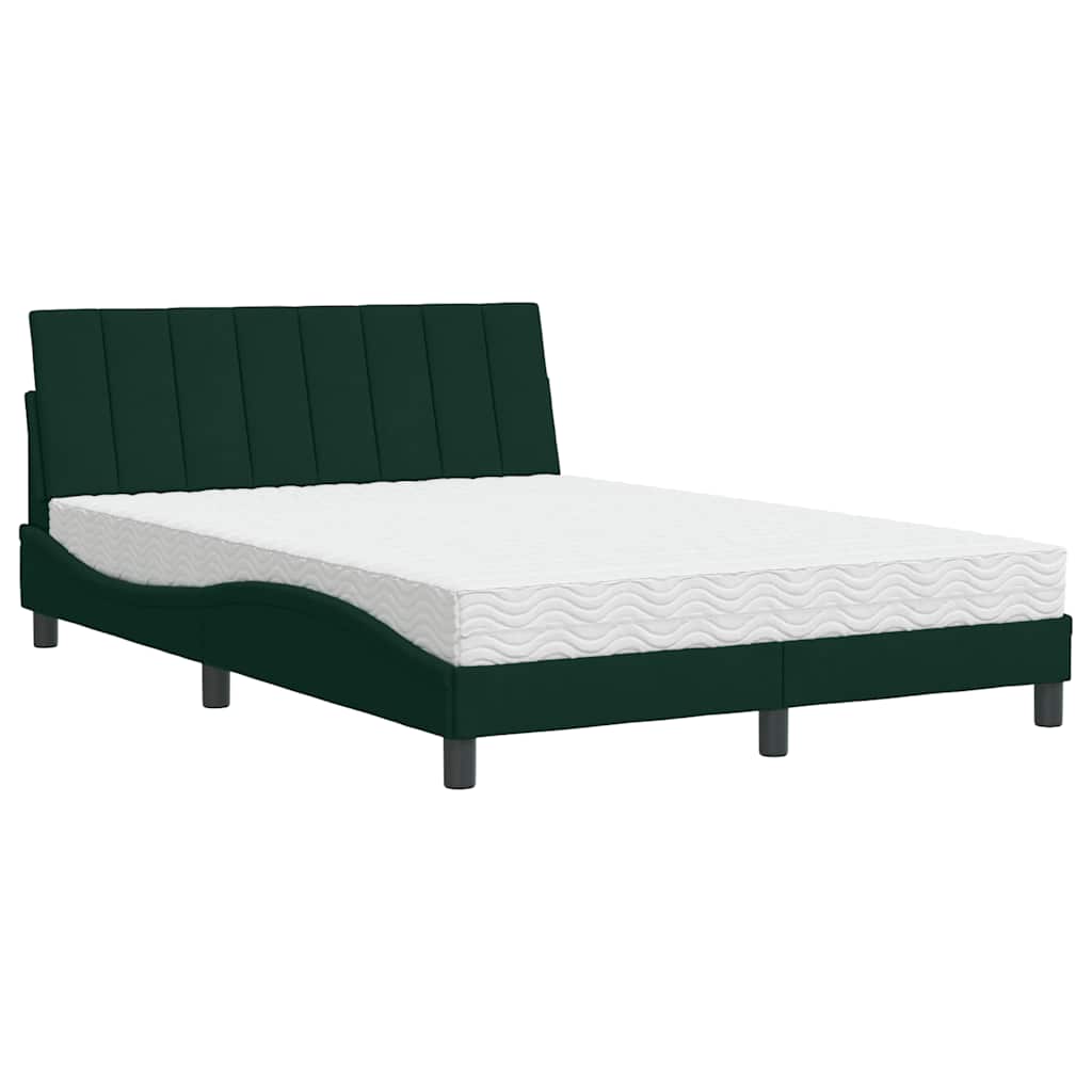 seng med madras Hanko 140x190 cm velour mørkegrøn