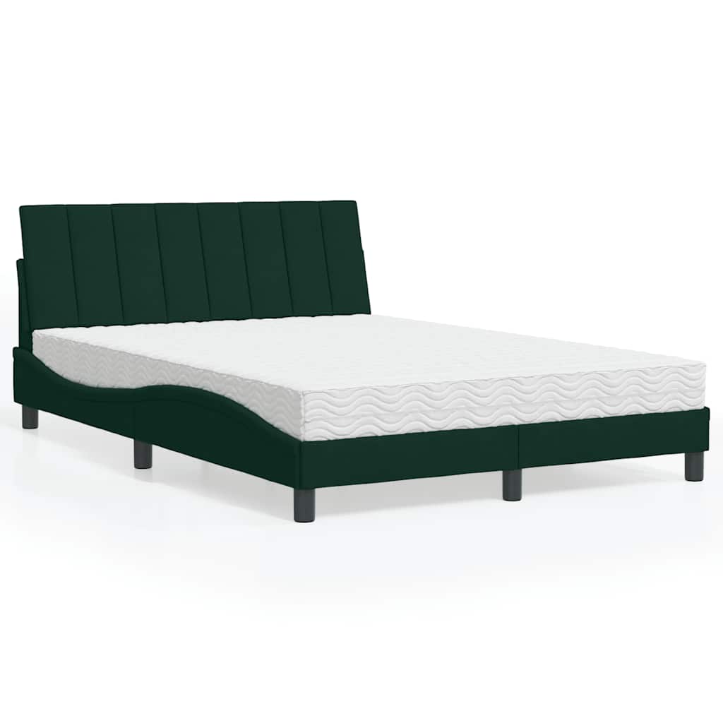 seng med madras Hanko 140x190 cm velour mørkegrøn