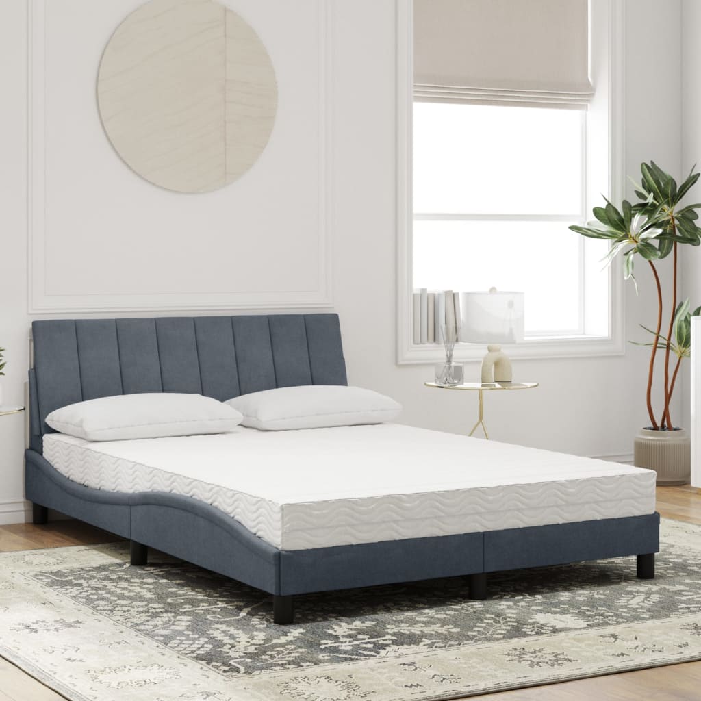 seng med madras Hanko 140x200 cm velour mørkegrå