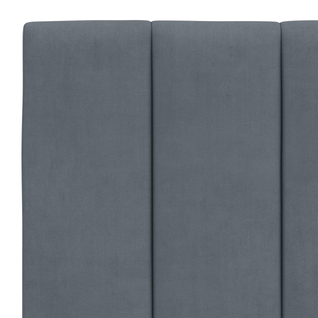 seng med madras Hanko 140x200 cm velour mørkegrå