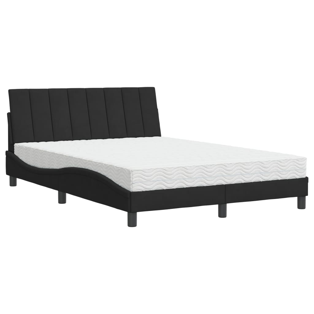 seng med madras Hanko 140x200 cm velour sort