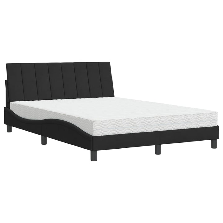 seng med madras Hanko 140x200 cm velour sort