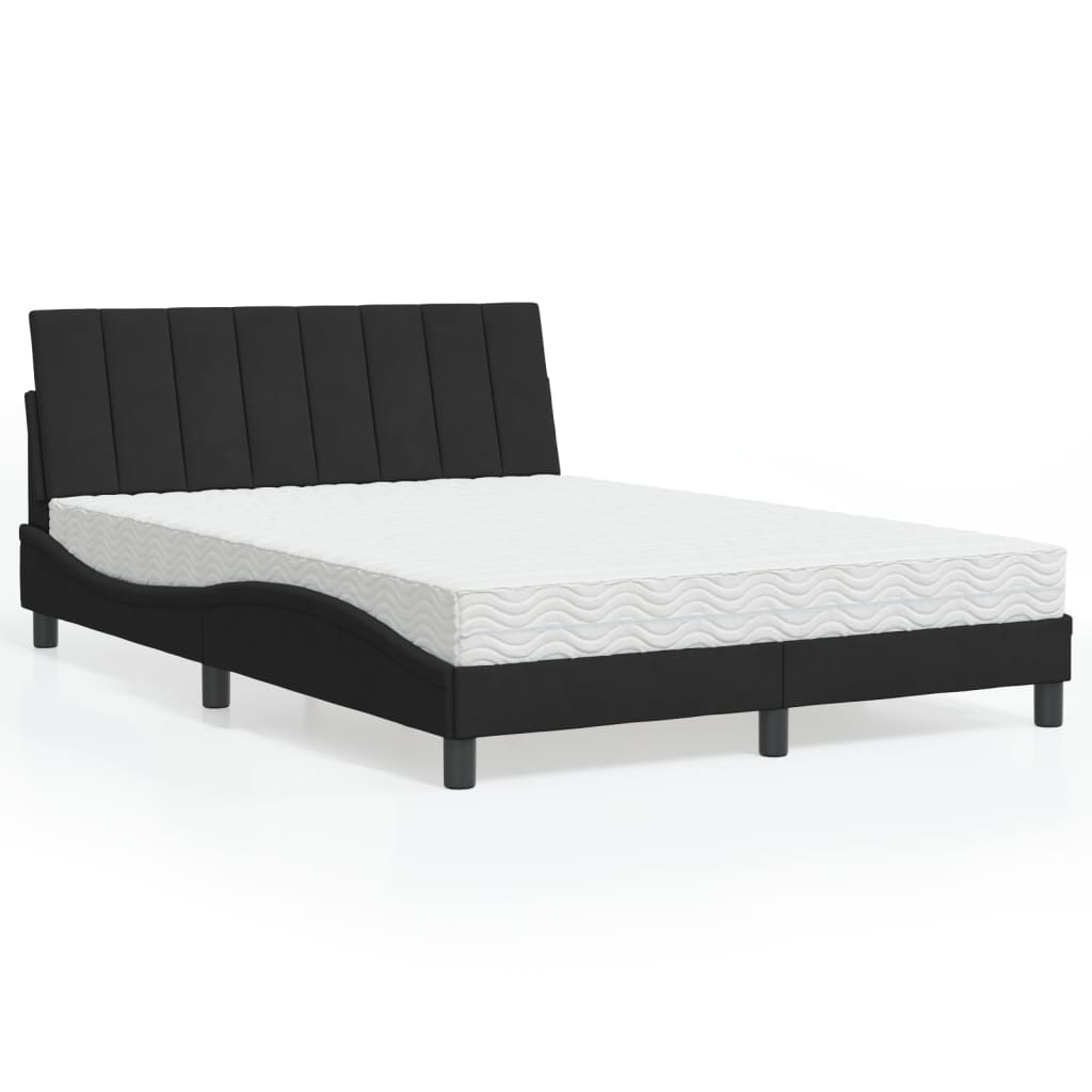 seng med madras Hanko 140x200 cm velour sort