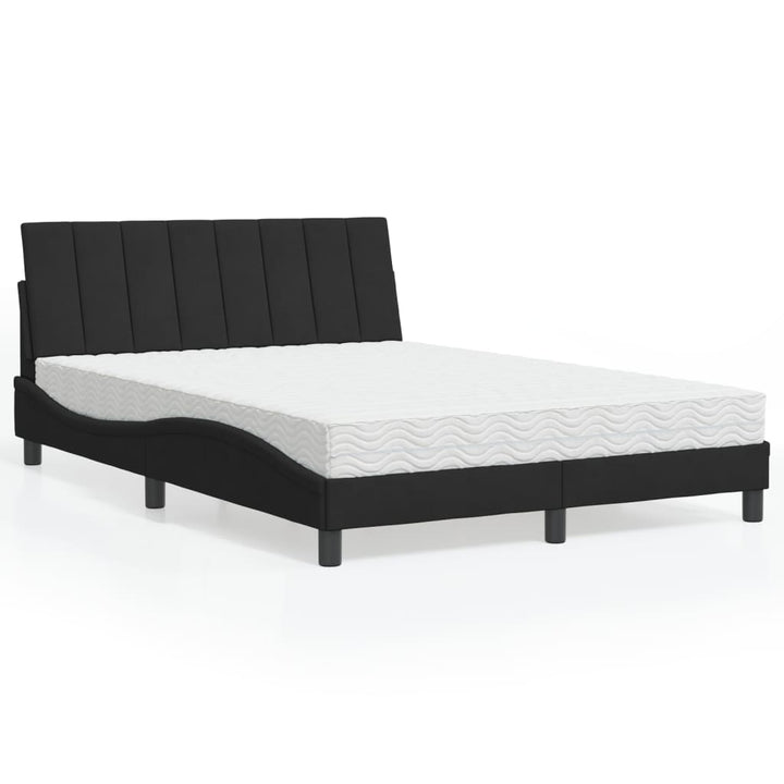 seng med madras Hanko 140x200 cm velour sort