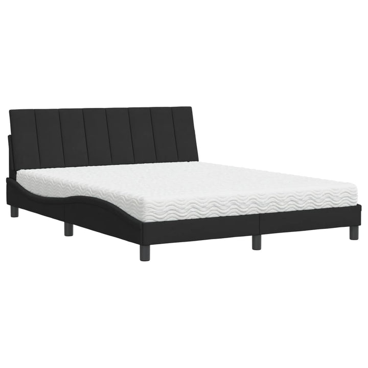 seng med madras Hanko 160x200 cm velour sort