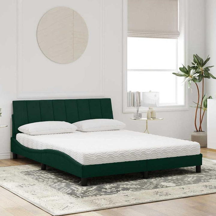 seng med madras Hanko 160x200 cm velour mørkegrøn