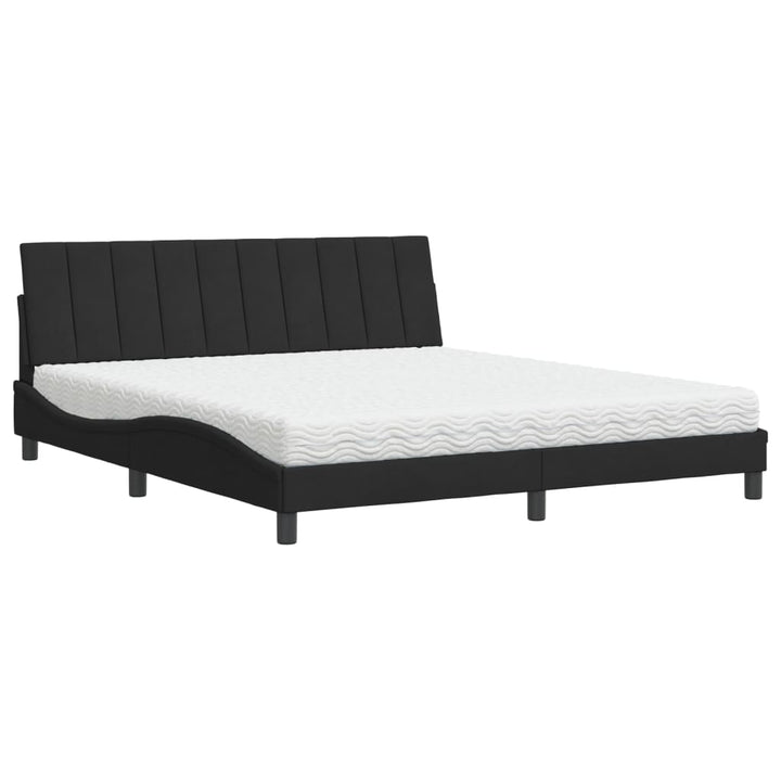 seng med madras Hanko 180x200 cm velour sort