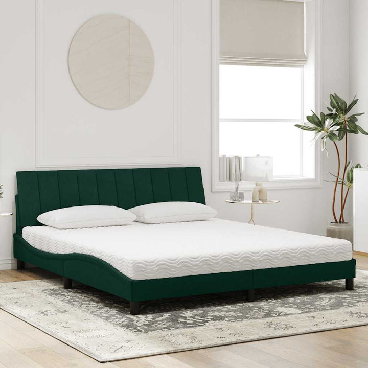 seng med madras Hanko 180x200 cm velour mørkegrøn