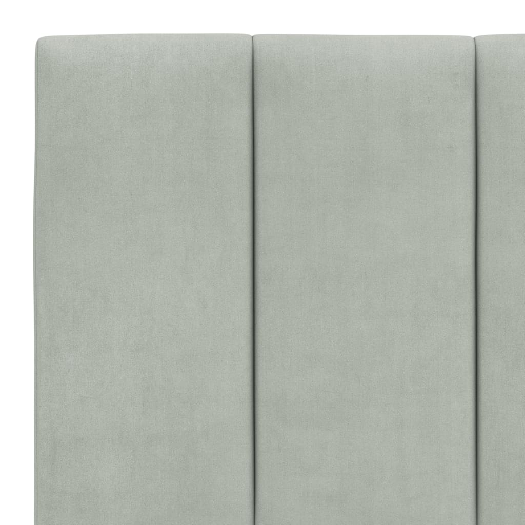 seng med madras Hanko 200x200 cm velour lysegrå