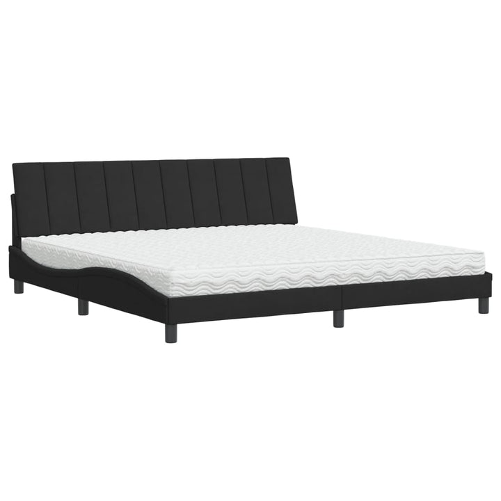 seng med madras Hanko 200x200 cm velour sort