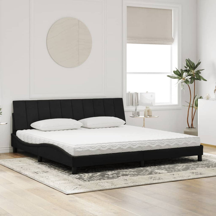 seng med madras Hanko 200x200 cm velour sort